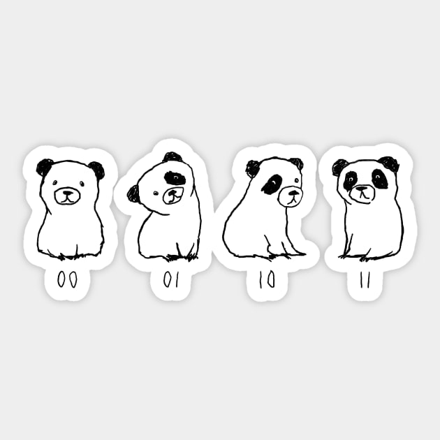 00 01 10 11 Sticker by FoxShiver